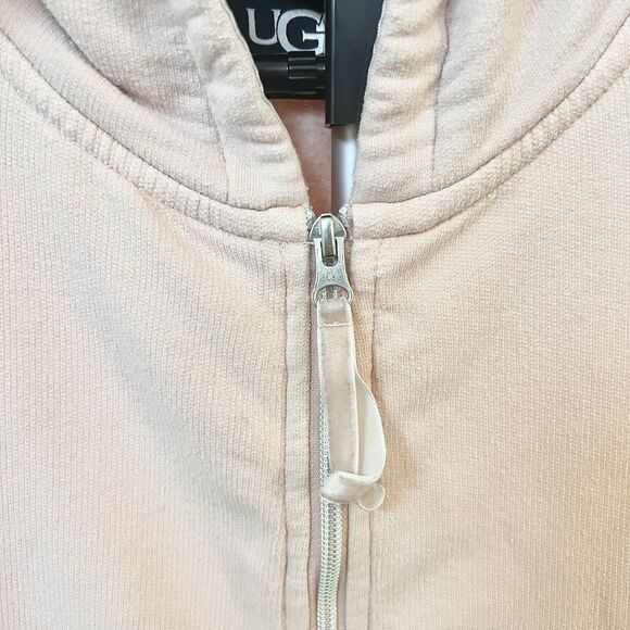 UGG Women’s Abbi Half Moon Zip Hoodie Jacket Peach Pink Size Small Very GUC Hood - Picture 4 of 10